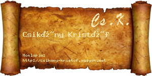 Csikány Kristóf névjegykártya