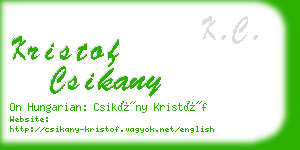 kristof csikany business card